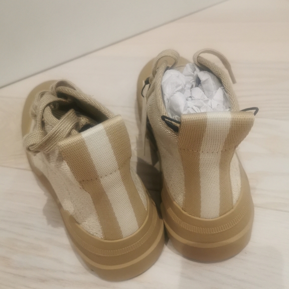 Zara flat  laced fabric ankle boots - Picture 6 of 8